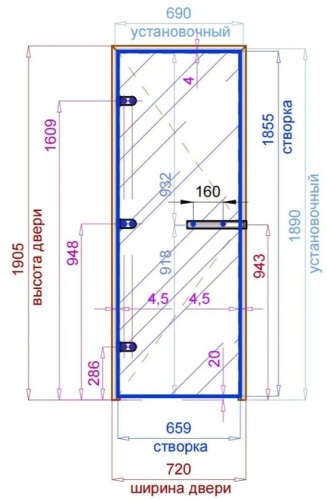 Дверь для хамам и сауны Gratec Estri Gold Matte, цвет матовое золото короб и фурнитура, бронза матовое закаленное стекло 8 мм фото 3