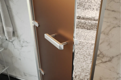 Дверь для хамам и сауны Gratec Diana Premium, закаленное стекло 8 мм бронза матовое фото 3