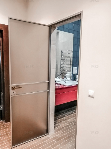 Дверь с ультратонким профилем  лофт и импостом фото 2