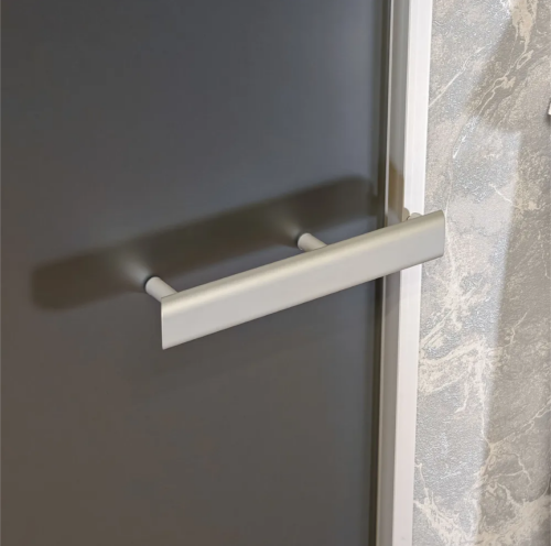 Дверь для хамам и сауны Gratec Estri Silver Premium, серое Matelux матовое закаленное стекло 8 мм фото 5