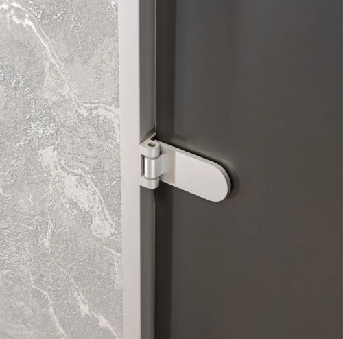 Дверь для хамам и сауны Gratec Estri Silver Premium, серое Matelux матовое закаленное стекло 8 мм фото 3