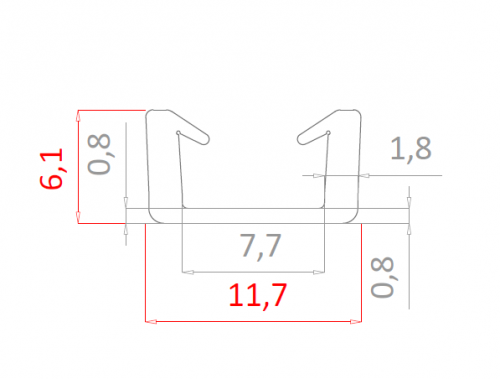 Уплотнитель для стекла 6 мм (черный) арт. 2212 фото 2