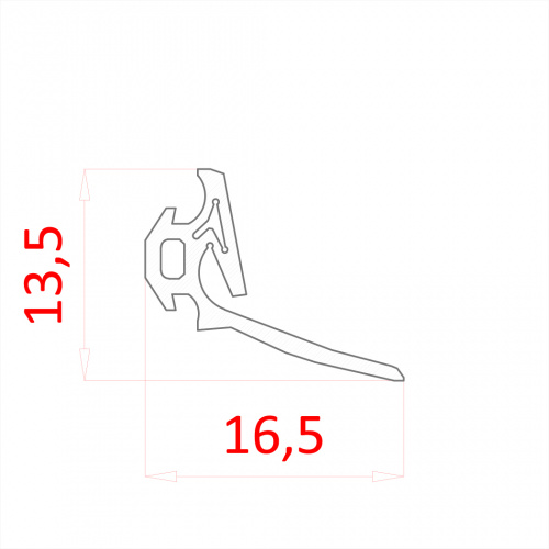 Уплотнитель в раму универсальную  для ультратонкого профиля   серый арт. 2205