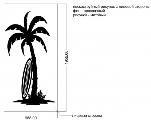 Стекло с пескоструйным рисунком