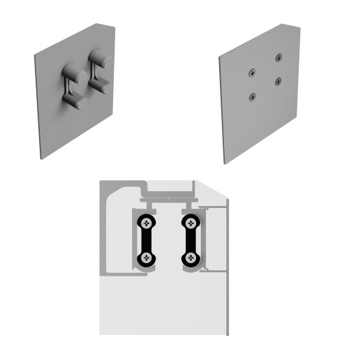 Заглушка крепления трека к стене + карниз + трек