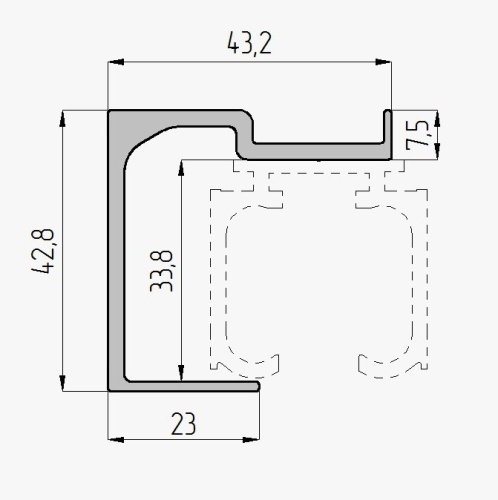 Профиль для крепления трека к стене 6м арт. 2270