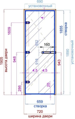 Дверь для хамам и сауны Gratec Estri Gold Matte, цвет матовое золото короб и фурнитура, серое прозрачное закаленное стекло 8 мм фото 2