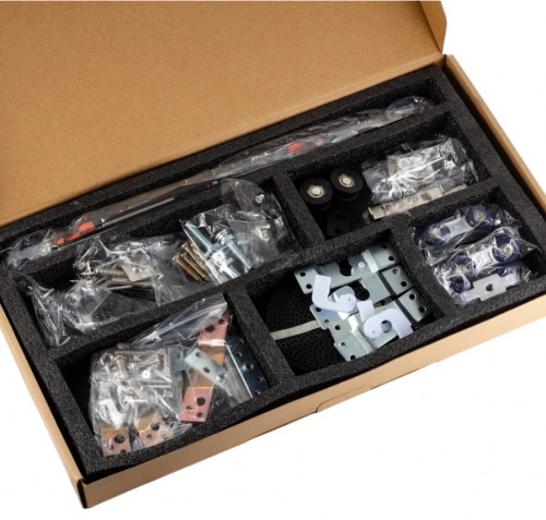 Раздвижная система для дверей до 60+60 кг, две синхронно-откатные створки с доводчиком и две фиксированные арт. G-3813-R2S-F2 фото 2