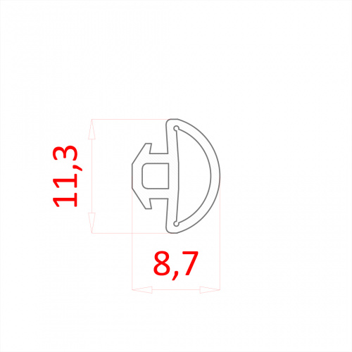 уплотнитель в раму для полотна 40мм, черный арт. 2209