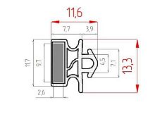 Уплотнитель магнитный серый 3000 мм