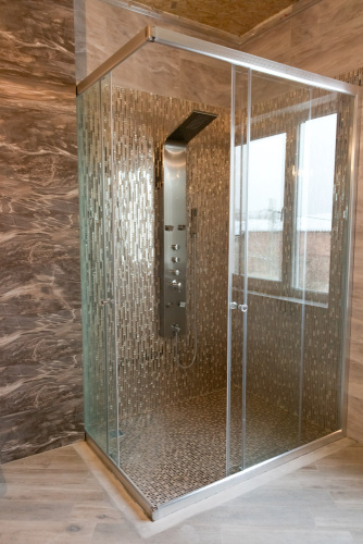 Комплект угловой душевой "Грация" с откатными створками фото 3