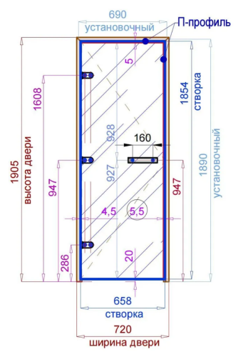 Дверь для хамам и сауны Gratec Diana Premium, закаленное стекло 8 мм бронза фото 4