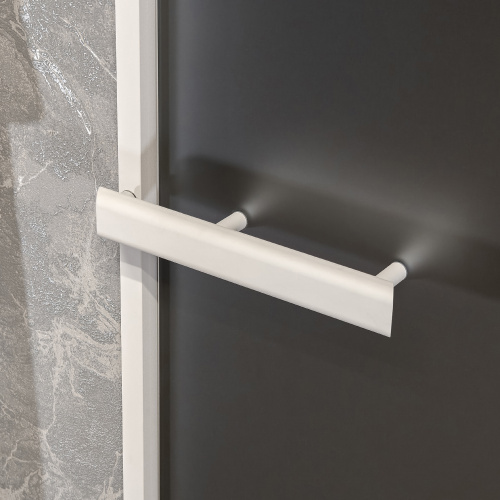 Ручка-скоба Gratec Estri из цельнолитого алюминия, окрашенного в белый муар с магнитным фиксатором для стеклянной двери хамам арт. RS-AA-315M-WH фото 3