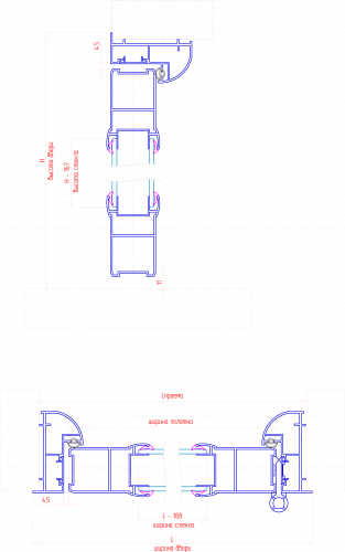 Дверной комплект профиля для двойного остекления  Michigan, резина серая фото 5