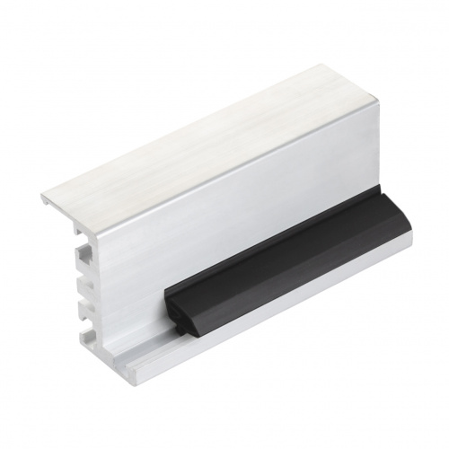 Комплект усиленного Z-образного профиля не окрашенный для стеклянной двери, резина черная