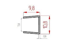 Магнитный П-образный профиль горизонатльный 648 мм, белый