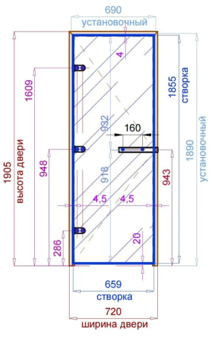 Дверь для хамам и сауны Gratec Estri Black Premium, чёрные короб и фурнитура, бронза прозрачное закаленное стекло 8 мм фото 3