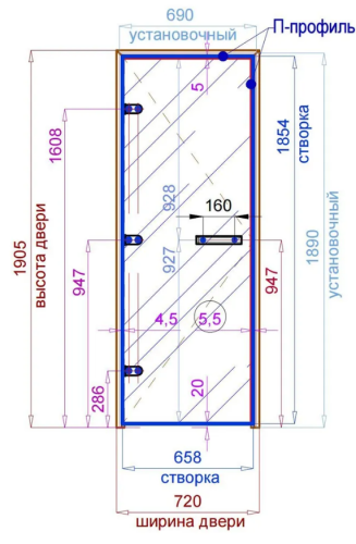 Дверь для хамам и сауны Gratec Diana Silver Premium, серое Matelux матовое закаленное стекло 8 мм, магнитный уплотнитель фото 3