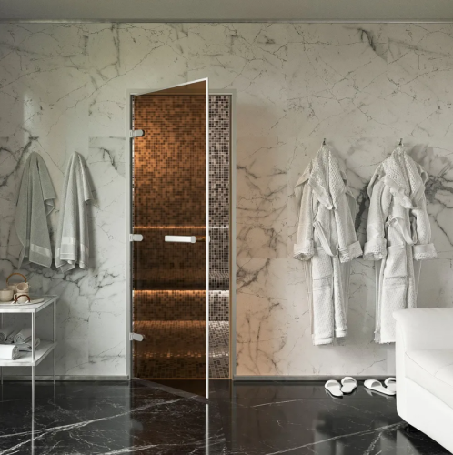 Дверь для хамам и сауны Gratec Diana Premium, закаленное стекло 8 мм бронза фото 2