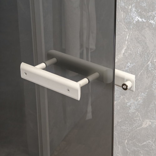 Ручка-скоба Gratec Estri из цельнолитого алюминия, окрашенного в белый муар с магнитным фиксатором для стеклянной двери хамам арт. RS-AA-315M-WH фото 4