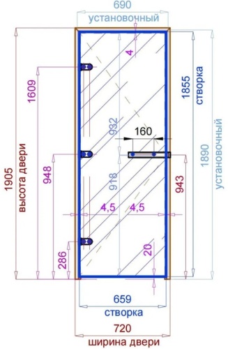 Дверь для хамам и сауны Gratec Estri Black Premium, чёрные короб и фурнитура, матовое Matelux закаленное стекло 8 мм фото 2