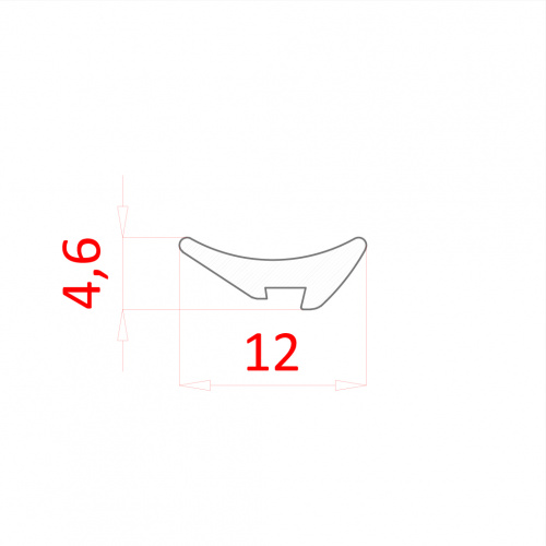 Уплотнитель для стекла 4мм  серый арт. 2201